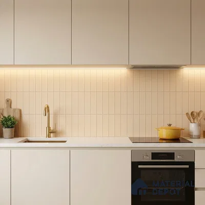 Subway Floor & Wall Tile TL 05985 C Strap Ochre Punch 200 x 200 mm Full Body Vitrified Punch Matte Finish - 9 mm | Ideal For Bathroom, Kitchen, Dining Areas | 2 mm Spacer is Mandatory | Please Expect a Slight Variation of Pattern (Sample)