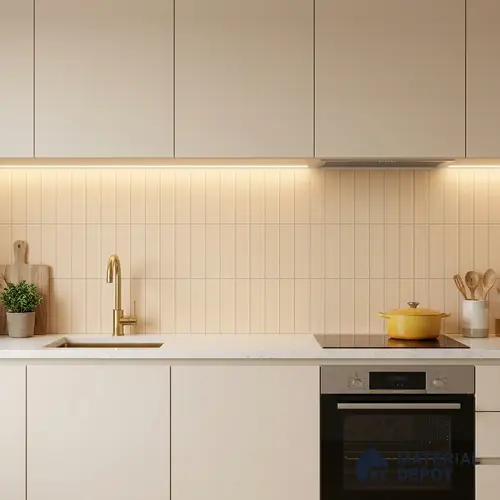 Subway Floor & Wall Tile TL 05985 C Strap Ochre Punch 200 x 200 mm Full Body Vitrified Punch Matte Finish - 9 mm | Ideal For Bathroom, Kitchen, Dining Areas | 2 mm Spacer is Mandatory | Please Expect a Slight Variation of Pattern