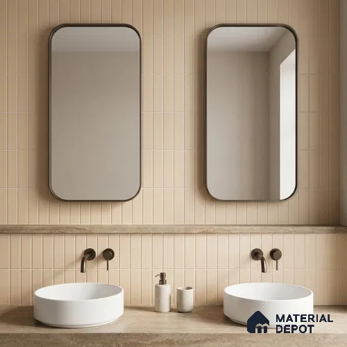 Subway Floor & Wall Tile TL 05985 C Strap Ochre Punch 200 x 200 mm Full Body Vitrified Punch Matte Finish - 9 mm | Ideal For Bathroom, Kitchen, Dining Areas | 2 mm Spacer is Mandatory | Please Expect a Slight Variation of Pattern