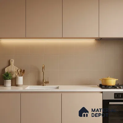 Subway Floor & Wall Tile TL 05986 B Plain Linen 200 x 200 mm Full Body Vitrified Matte Finish - 9 mm | Ideal For Bathroom, Kitchen, Dining Areas | 2 mm Spacer is Mandatory | Please Expect a Slight Variation of Pattern (Sample)