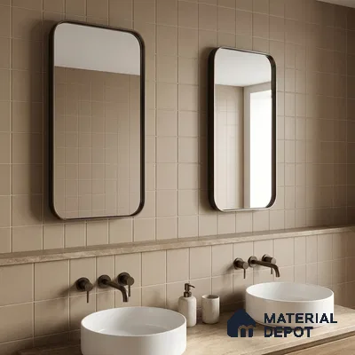 Subway Floor & Wall Tile TL 05986 B Plain Linen 200 x 200 mm Full Body Vitrified Matte Finish - 9 mm | Ideal For Bathroom, Kitchen, Dining Areas | 2 mm Spacer is Mandatory | Please Expect a Slight Variation of Pattern (Sample)
