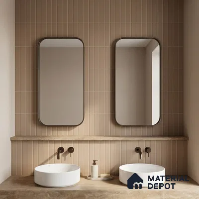 Subway Floor & Wall Tile TL 05986 C Strap Linen Punch 200 x 200 mm Full Body Vitrified Punch Matte Finish - 9 mm | Ideal For Bathroom, Kitchen, Dining Areas | 2 mm Spacer is Mandatory | Please Expect a Slight Variation of Pattern (Sample)