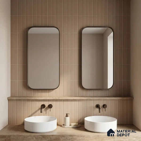 Subway Floor & Wall Tile TL 05986 C Strap Linen Punch 200 x 200 mm Full Body Vitrified Punch Matte Finish - 9 mm | Ideal For Bathroom, Kitchen, Dining Areas | 2 mm Spacer is Mandatory | Please Expect a Slight Variation of Pattern (Sample)
