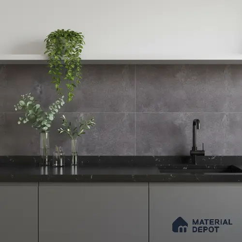 Stone Wall Tile TL 05988 C 6048 D Dark 2 ft x 1 ft Ceramic Rustic Matte Finish - 7.5 mm | Suitable For Kitchen, Bathroom