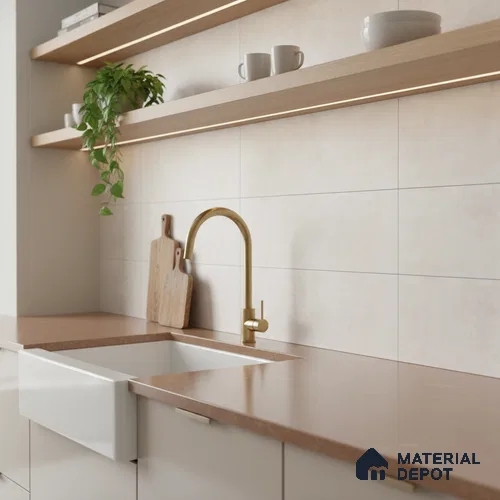 Plain Wall Tile TL 05994 B 6132 D Dark 2 ft x 1 ft Ceramic Matte Finish - 7.5 mm | Suitable For Kitchen, Bathroom