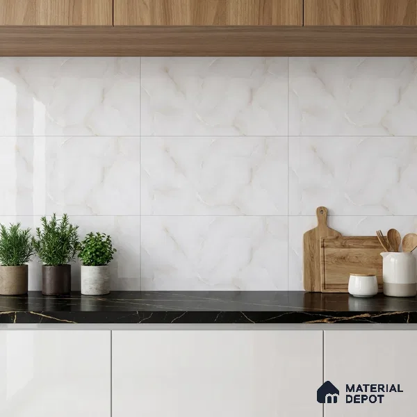 Marble Wall Tile TL 05998 B 7619 D Dark 2 ft x 1 ft Ceramic Glossy Finish - 7.5 mm | Suitable For Kitchen, Bathroom (Sample)