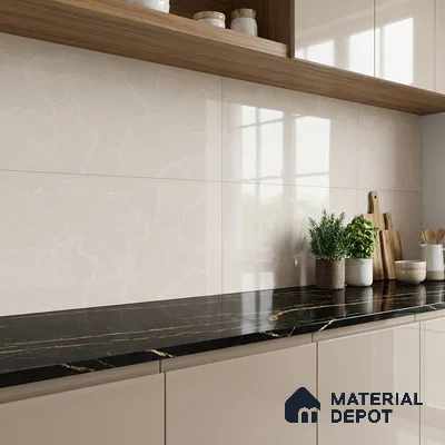 Marble Wall Tile TL 05999 B 7622 D Dark 2 ft x 1 ft Ceramic Luster Glossy Finish - 7.5 mm | Suitable For Kitchen, Bathroom