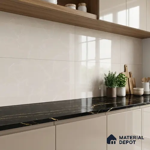 Marble Wall Tile TL 05999 B 7622 D Dark 2 ft x 1 ft Ceramic Luster Glossy Finish - 7.5 mm | Suitable For Kitchen, Bathroom