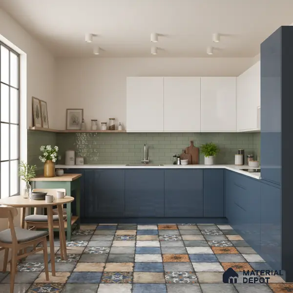 Moroccan Look Floor & Wall Tile TL 06010 Vintage Relic 2 ft x 2 ft Rustic Carving Matte Finish Vitrified Tile - 9 mm | 4 Random Design | Suitable For Living Room, Bedroom, Bathroom, Kitchen & Dining | Please Expect a Slight Variation of Pattern