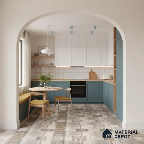 Moroccan Look Floor & Wall Tile TL 06011 Urban Weave 2 ft x 2 ft Rustic Carving Matte Finish Vitrified Tile - 9 mm |  Suitable For Living Room, Bedroom, Bathroom, Kitchen & Dining