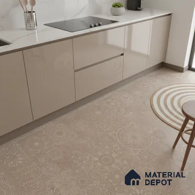 Moroccan Look Floor & Wall Tile TL 06013 Sunburst Sparkle 2 ft x 2 ft Rustic Carving Matte Finish Vitrified Tile - 9 mm | 4 Random Design | Suitable For Living Room, Bedroom, Bathroom, Kitchen & Dining | Please Expect a Slight Variation of Pattern (Sample)