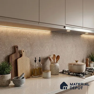 Moroccan Look Floor & Wall Tile TL 06013 Sunburst Sparkle 2 ft x 2 ft Rustic Carving Matte Finish Vitrified Tile - 9 mm | 4 Random Design | Suitable For Kitchen, Bathroom, Dining Area | Please Expect a Slight Variation of Pattern