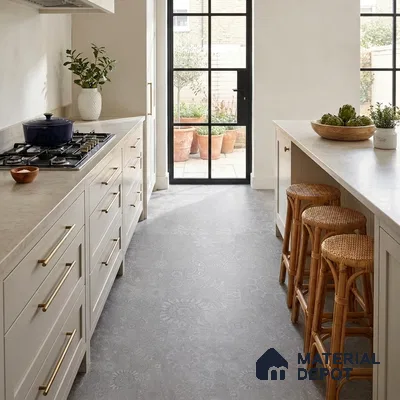Moroccan Look Floor & Wall Tile TL 06014 Celestial Silver 2 ft x 2 ft Rustic Carving Matte Finish Vitrified Tile - 9 mm | 4 Random Design | Suitable For Kitchen, Bathroom, Dining Area | Please Expect a Slight Variation of Pattern
