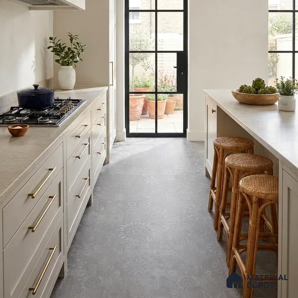 Moroccan Look Floor & Wall Tile TL 06014 Celestial Silver 2 ft x 2 ft Rustic Carving Matte Finish Vitrified Tile - 9 mm | 4 Random Design | Suitable For Kitchen, Bathroom, Dining Area | Please Expect a Slight Variation of Pattern