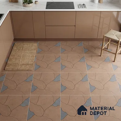 Stone Look Floor & Wall Tile TL 06015 B Zen Copper Arte 2 ft x 2 ft Rustic Carving Matte Finish Vitrified Tile - 9 mm | 8 Random Design | Suitable For Living Room, Bedroom, Bathroom, Kitchen & Dining (Sample)