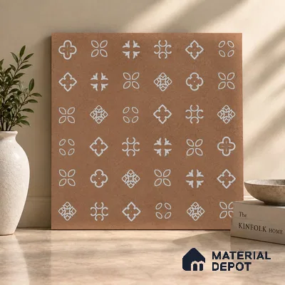 Moroccans Look Floor & Wall Tile TL 06016 Texture Memoria 2 ft x 2 ft Rustic Carving Matte Finish Vitrified Tile - 9 mm | 4 Random Design | Suitable For Kitchen, Foyer, Balcony | Please Expect a Slight Variation of Pattern