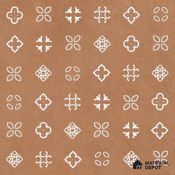 Moroccans Look Floor & Wall Tile TL 06016 Texture Memoria 2 ft x 2 ft Rustic Carving Matte Finish Vitrified Tile - 9 mm | 4 Random Design | Suitable For Kitchen, Foyer, Balcony | Please Expect a Slight Variation of Pattern