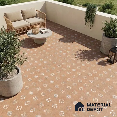 Moroccans Look Floor & Wall Tile TL 06016 Texture Memoria 2 ft x 2 ft Rustic Carving Matte Finish Vitrified Tile - 9 mm | 4 Random Design | Suitable For Kitchen, Foyer, Balcony | Please Expect a Slight Variation of Pattern