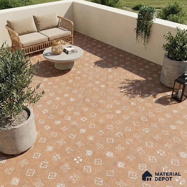 Moroccans Look Floor & Wall Tile TL 06016 Texture Memoria 2 ft x 2 ft Rustic Carving Matte Finish Vitrified Tile - 9 mm | 4 Random Design | Suitable For Kitchen, Foyer, Balcony | Please Expect a Slight Variation of Pattern