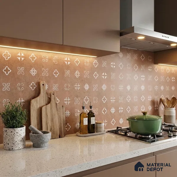 Moroccans Look Floor & Wall Tile TL 06016 Texture Memoria 2 ft x 2 ft Rustic Carving Matte Finish Vitrified Tile - 9 mm | 4 Random Design | Suitable For Kitchen, Foyer, Balcony | Please Expect a Slight Variation of Pattern