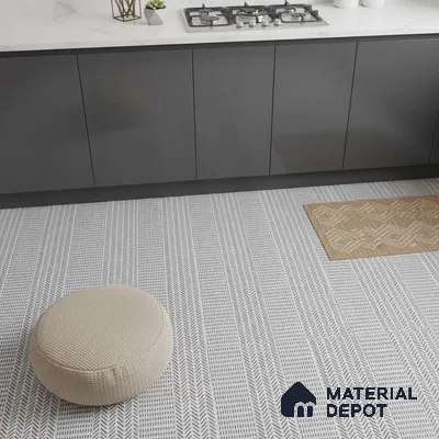 Fabric Look Floor & Wall Tile TL 06017 Pixel Glaze 2 ft x 2 ft Rustic Carving Matte Finish Vitrified Tile - 9 mm |  Suitable For Living Room, Bedroom, Bathroom, Kitchen & Dining (Sample)