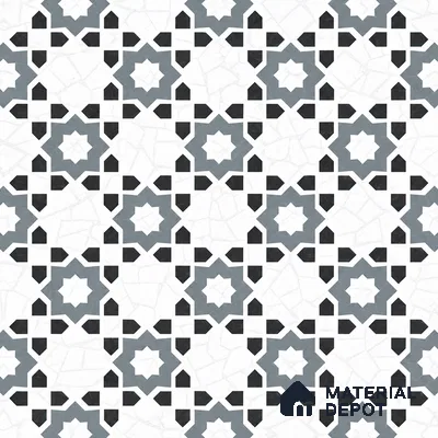 Moroccan Look Floor & Wall Tile TL 06018 Glazed Ice 2 ft x 2 ft Rustic Carving Matte Finish Vitrified Tile - 9 mm | 1 Random Design | Suitable For Kitchen, Bathroom, Dining Area | Please Expect a Slight Variation of Pattern