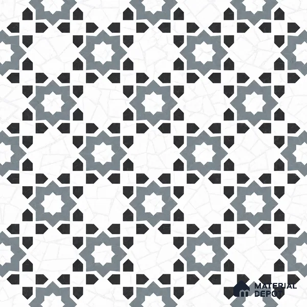 Moroccan Look Floor & Wall Tile TL 06018 Glazed Ice 2 ft x 2 ft Rustic Carving Matte Finish Vitrified Tile - 9 mm | 1 Random Design | Suitable For Kitchen, Bathroom, Dining Area | Please Expect a Slight Variation of Pattern