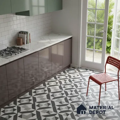 Geometric Look Floor & Wall Tile TL 06019 Desert Sparkle 2 ft x 2 ft Rustic Carving Matte Finish Vitrified Tile - 9 mm |  Suitable For Living Room, Bedroom, Bathroom, Kitchen & Dining | Please Expect a Slight Variation of Pattern (Sample)