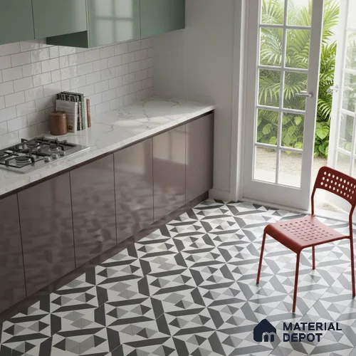 Moroccan Look Floor & Wall Tile TL 06019 Desert Sparkle 2 ft x 2 ft Rustic Carving Matte Finish Vitrified Tile - 9 mm |  Suitable For Living Room, Bedroom, Bathroom, Kitchen & Dining | Please Expect a Slight Variation of Pattern