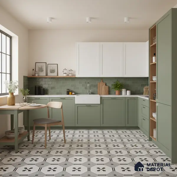 Moroccan Look Floor & Wall Tile TL 06021 Pristine Shimmer 2 ft x 2 ft Rustic Carving Matte Finish Vitrified Tile - 9 mm | Suitable For Living Room, Bedroom, Bathroom, Kitchen & Dining | Please Expect a Slight Variation of Pattern