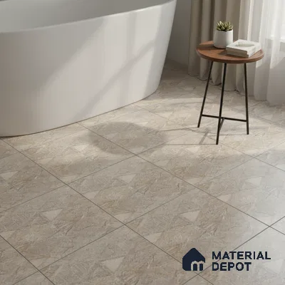 Stone Floor Tile TL 06023 AL Evoque Natural Decor 11.8 inch x11.8 inch Anti Skid Tiles Vitrified Matte Slate Punch Finish - 12 mm | 16 Random Design  Ideal For Parking, Outdoor, Balcony