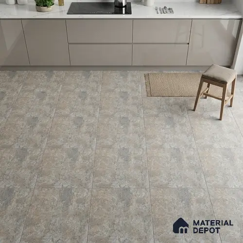 Stone Floor Tile TL 06023 B Forest Olive 2 ft x 2 ft Vitrified Matte Slate Punch Finish - 12 mm | 6 Random Design | Ideal For Living Room, Bathroom, Restaurants