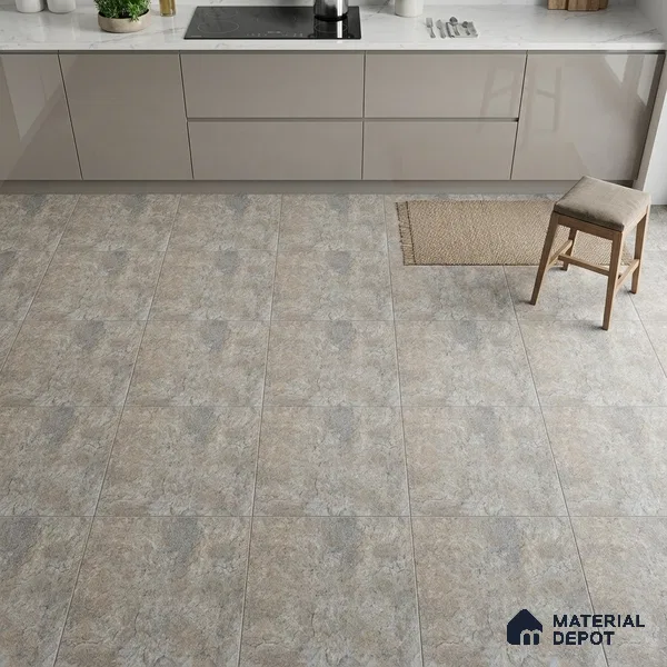 Stone Floor Tile TL 06023 B Forest Olive 2 ft x 2 ft Matte Finish Anti Skid Vitrified Tile - 12 mm | 6 Random Design | Suitable for Balcony, Terrace & Coutyard