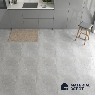 Cement Floor Tile TL 06023 E Spectra Grey 2 ft x 2 ft Vitrified Matte Slate Punch Finish - 12 mm | 6 Random Design | Ideal For Living Room, Bathroom, Restaurants (Sample)