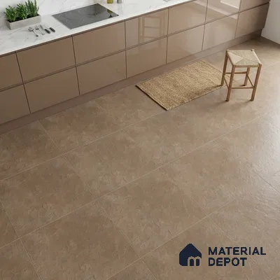 Cement Floor Tile TL 06023 G Spectra Earth 2 ft x 2 ft Vitrified Matte Slate Punch Finish - 12 mm | 6 Random Design | Ideal For Living Room, Bathroom, Restaurants (Sample)