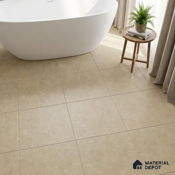 Stone Floor Tile TL 06023 R Natural Stone 11.8 inch x11.8 inch Vitrified Matte Slate Punch Finish - 12 mm | 140 Random Design | Suitable For Bathroom, Balcony, Courtyard
