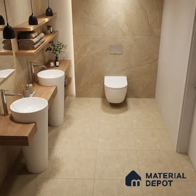 Stone Floor Tile TL 06023 Natural Stone 2 ft x 2 ft Vitrified Matte Slate Punch Finish - 12 mm | 35 Random Design | Ideal For Living Room, Bathroom, Restaurants (Sample)