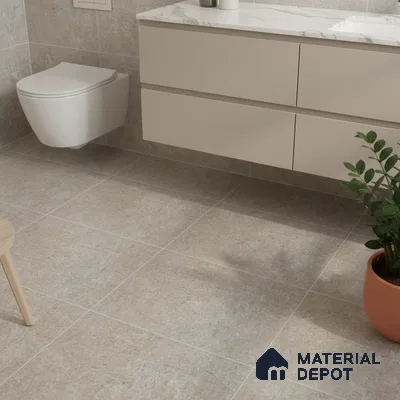 Stone Floor Tile TL 06023 T Forest Olive 11.8 inch x11.8 inch Vitrified Matte Slate Punch Finish - 12 mm | 24 Random Design | Suitable For Bathroom, Balcony, Courtyard