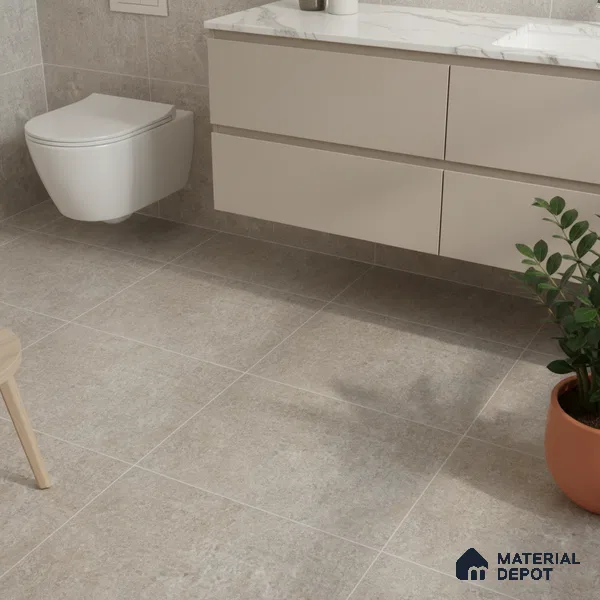 Stone Floor Tile TL 06023 T Forest Olive 11.8 inch x11.8 inch Vitrified Matte Slate Punch Finish - 12 mm | 24 Random Design | Suitable For Bathroom, Balcony, Courtyard