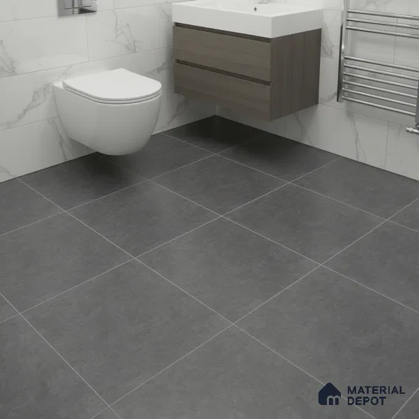 Cement Floor Tile TL 06023 Z Spectra Nero 11.8 inch x11.8 inch Vitrified Matte Slate Punch Finish - 12 mm | 24 Random Design | Ideal For Parking, Balcony, Courtyard