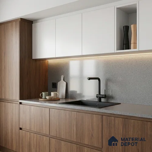 Terrazzo Counter Top Slab TL 06028 Galaxy Grey 8 ft x 2.6 ft mm Full Body Vitrified Matte Finish - 15 mm | Suitable For Counter Top, Dining Table Top & Window Frame