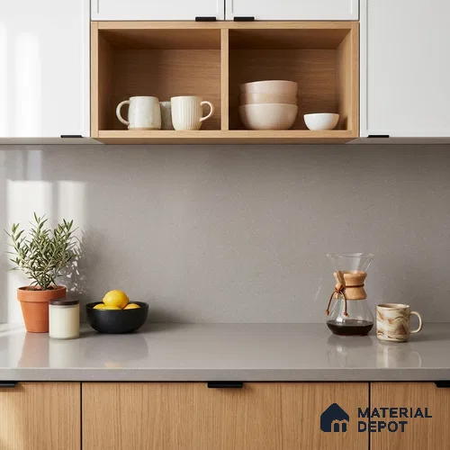 Terrazzo Counter Top Slab TL 06029 B Galaxy Gris 8 ft x 2.6 ft mm Full Body Vitrified Glossy Finish - 15 mm | Suitable For Counter Top, Dining Table Top & Window Frame