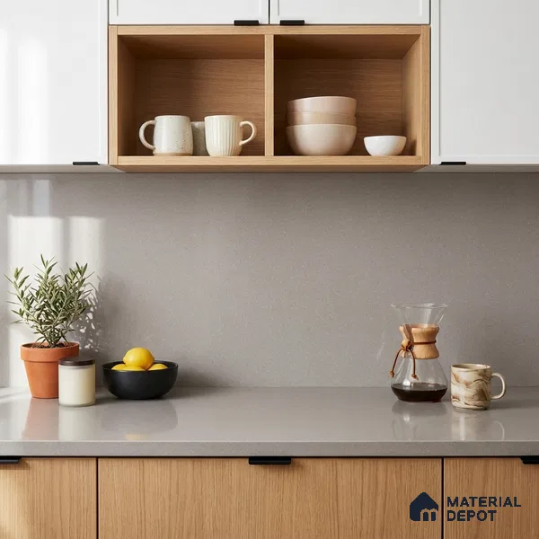 Terrazzo Counter Top Slab TL 06029 B Galaxy Gris 8 ft x 2.6 ft mm Full Body Vitrified Glossy Finish - 15 mm | Suitable For Counter Top, Dining Table Top & Window Frame