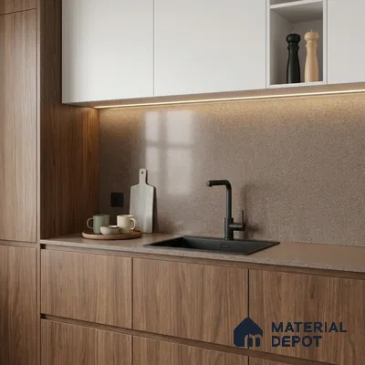 Terrazzo Counter Top Slab TL 06030 Galaxy Moca 8 ft x 2.6 ft mm Full Body Vitrified Matte Finish - 15 mm | Suitable For Counter Top, Dining Table Top & Window Frame