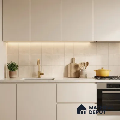 Subway Floor & Wall Tile TL 06041 Atlas Plain 200 x 200 mm Vitrified Matte Finish - 9 mm | Ideal For Bathroom, Kitchen | 2 mm Spacer is Mandatory | Please Expect a Slight Variation of Pattern (Sample)
