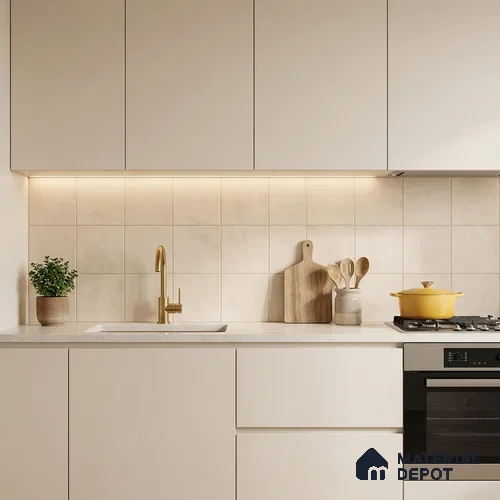 Subway Floor & Wall Tile TL 06041 Atlas Plain 200 x 200 mm Vitrified Matte Finish - 9 mm | Ideal For Bathroom, Kitchen | 2 mm Spacer is Mandatory | Please Expect a Slight Variation of Pattern