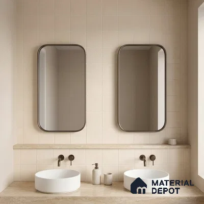 Subway Floor & Wall Tile TL 06041 Atlas Plain 200 x 200 mm Vitrified Matte Finish - 9 mm | Ideal For Bathroom, Kitchen | 2 mm Spacer is Mandatory | Please Expect a Slight Variation of Pattern (Sample)