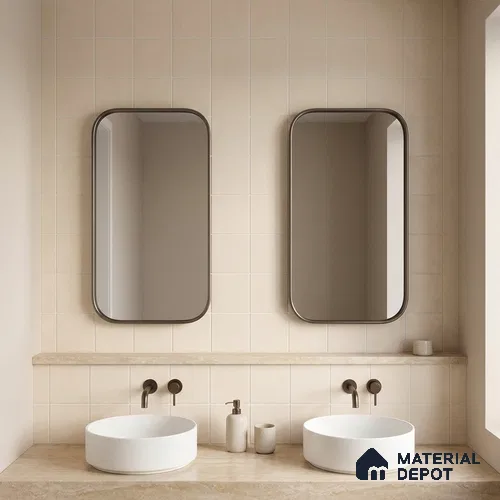 Subway Floor & Wall Tile TL 06041 Atlas Plain 200 x 200 mm Vitrified Matte Finish - 9 mm | Ideal For Bathroom, Kitchen | 2 mm Spacer is Mandatory | Please Expect a Slight Variation of Pattern