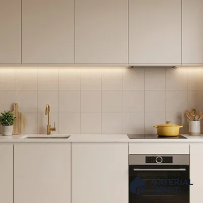 Subway Floor & Wall Tile TL 06044 Doric Dusty Plain 200 x 200 mm Vitrified Matte Finish - 9 mm | Ideal For Bathroom, Kitchen | 2 mm Spacer is Mandatory | Please Expect a Slight Variation of Pattern (Sample)