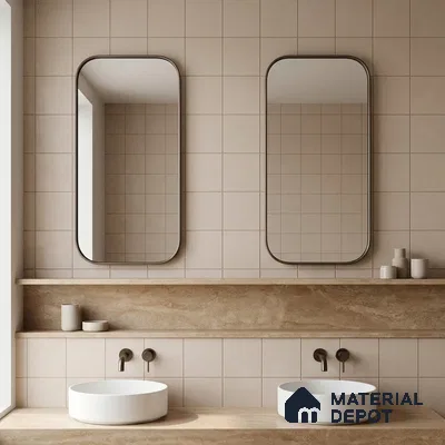 Subway Floor & Wall Tile TL 06044 Doric Dusty Plain 200 x 200 mm Vitrified Matte Finish - 9 mm | Ideal For Bathroom, Kitchen | 2 mm Spacer is Mandatory | Please Expect a Slight Variation of Pattern (Sample)